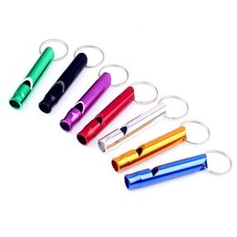 Noise Maker Mini Whistle Keychain Portable Mtifunctional Outdoor Emergency Survival Whistles Metal Training Birthday Party Supplies Dhati