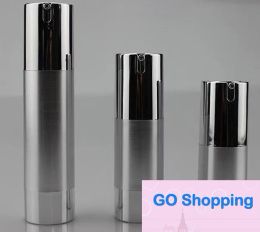 50PCS sliver 30ml airless pump packaging for cosmetic ,plastic 30 ml bottle with pump , plastic round 30ML bottle with dispenser Wholesale