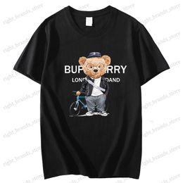 Men's T-Shirts 2023 Design bicycle Bear T-shirt Men's BoysShort Sleeve Tee Street Pure Cotton High-Quality Summer Oversized Top Coat Free Mail T230523