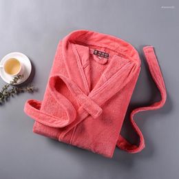 Women's Sleepwear Winter Women Hood Cotton Bathrobe Towel Fleece Warm Thicken Loose Soft Kimono Homewear Solid Gowns Robes Autumn