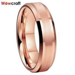 Rings 6mm 8mm Fashion Jewlery Men Women Rose Gold Couple Wedding Band Trendy Tungsten Carbide Ring Record Name Date