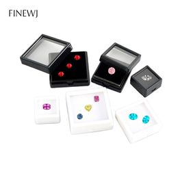 Sets Wholesale Gemstone Storage Display Box Loose Diamond Jewellery Organiser Case Pendant Holder Acrylic Glass Top Gem Jars 100pcs/lot