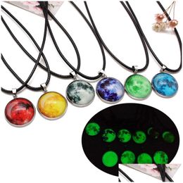 Pendant Necklaces Time Gem Necklace Stainless Steel Starry Sky Glow Creative Birthday Gift Drop Delivery Jewelry Pendants Dhiyi
