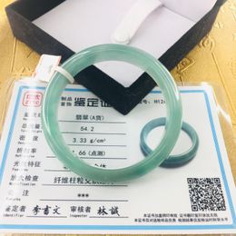 Bangle Natural Jadeite bracelet Fresh green light solid Colour 5461mm female jade bracelet Jewellery gift