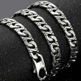 Necklaces 9MM Stainless Steel Chain Men's Bracelets On Hand Necklace For Men Chokers Length Adjustable Fashion Male Iron Jewellery Viking
