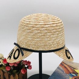 Wide Brim Hats Summer Fashion Travel Straw Braid Double Eaves Dome Short Letter Nice Cool Beautiful High Quality Sun Beach Hat For UnisexWid