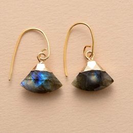 Dangle Earrings Elegant Sector Geometric Labradorite Exquisite Luxury Earring Designer Natural Stone Beach Jewellery Wholesale