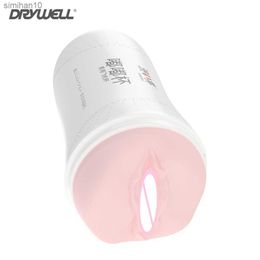 Masturbators DRY WELL Male Masturbator Cup Soft Pussy Sex Toys Realistic Vagina for Men Silicone Pocket Pussy Mens Masturbation Sex Products L230518