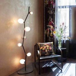 Floor Lamps Led Art Nordic Creative Design Ivy Glass Shade Lamp Living Room Home Decor Sofa Corner Standing Light Bedroom Bedside