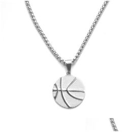 Pendant Necklaces Sports Basketball Necklace Titanium Steel Mens Fashion Accessories Drop Delivery Jewellery Pendants Dhkxw