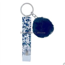 Keychains Lanyards Plush Ball Keychain Sile Grabber Card Pler Bag Decoration Key Chain Keyring Drop Delivery Fashion Accessories Dhsxs