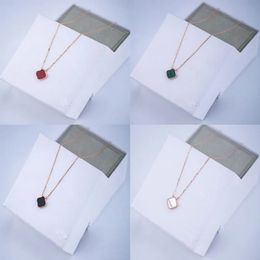 Vintage Lucky Four Leaf Clover Necklaces for Women 18k gold plated flower agate Love Heart Pendant Choker Chain Necklace 925 sterling silver van Jewellery wedding Gift