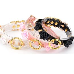 Necklaces Hand Crafted Layered Flower Choker Spiked Studded Golden Pink Black Lolita Fashion Collar Cute Kawaii Floral Necklace