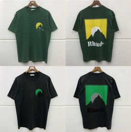 RHE T-shirts Men Women Japan Rh Hairstyle Print Top Tees Summer Style Rhude RHUDE T Shirt X0602
