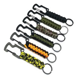 Openers Portable Outdoor Braided Umbrella Cord Keychain Bottle Opener Mtifunctional Carabiner Keyring Pendant Wilderness Survival To Dhcgr