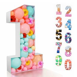 Other Event Party Supplies 73/93cm Giant Birthday Figure Balloon Filling Box Balloon Birthday Party Decoration Baby Shower Wedding Number Balloon Frame Box 230523