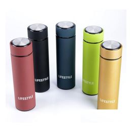 Water Bottles Life Quality 5 Colours Elegant 304 Doubledeck Stainless Steel Thermos Cup Drinkware Watter Bottle Ecofriendly Drop Deli Dhwv5