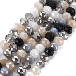 Crystal 10 Strand Faceted Electroplate Glass Beads Strands AB Colour 7.5mm Rondelle Bead for Jewellery DIY making DIY about 69~72pcs/strand