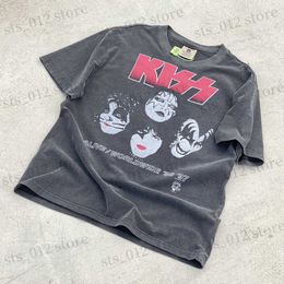 Männer T-Shirts Mode Marke Rock KISS Band Lose Vintage Oversize Streetwear T t-shirt tops für männer T230523