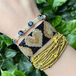 Bangle ZHONGVI MIYUKI Heart Bracelet Couple Pulseras Mujer Moda INS Evil Eye Armband Jewellery Purple Crystal Bracelets Women Handmad