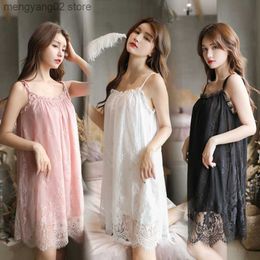 Women's Sleepwear Sexy Night Dress Ice Silk Satin Sleepwear Female Nightgown Women Sleeping Dresses Night Shirts T230523