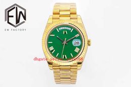 EW F Mens Watch with card Folding machine green 904L Steel 228238 gold bracelet Ceramic Watches ETA 3255 Mechanical Automatic Men's Wristwatches