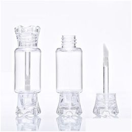 Packing Bottles Diy Empty Gloss Tubes With Brush 5Ml Plastic Cute Candy Shape Lip Glosss Tube Cosmetic Sample Containers Drop Delive Dhvjd