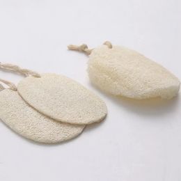 100pcs cuscinetti esfolianti per il corpo in spugna di luffa naturale per il bagno con corda di cotone appesa per la casa J0523