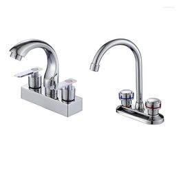 Bathroom Sink Faucets Basin Faucet Double Handle Deck Mounted Bath Shower And Cold Wash Water Mixer Tap