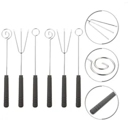 Dinnerware Sets 6 Pcs Chocolate Fork Kitchen Gadgets Stainless Steel Dipping Set Forks Metal Utensils Tool BBQ Baking