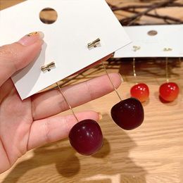 Dangle Earrings Accessories For Women Cute Red Cherry Fruit Statement Earring Wedding Party Korean Jewellery Gift Mujer