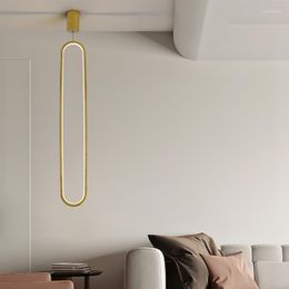 Pendant Lamps Modern Ring Lighting LED Minimalist Luxury Gold Lamp Desig For Restaurant Office Living Room Decor Bedside
