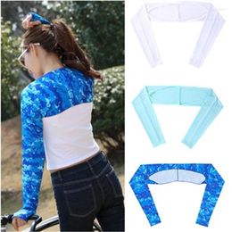 Knee Pads 1pc Ice Silk Shawl Cuff Arm Warmers Women Sun UV Protection Sports Gloves For Outdoor Activity Running Fishing Cycling Sleeves