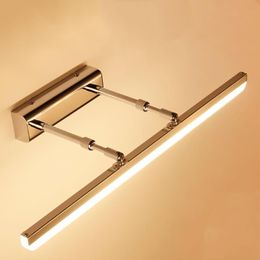 Wall Lamp Adjustable Length 40cm 50cm 9W 12W LED Mirror Stainless Steel Chrome AC85-265V Modern Bathroom Lights Sconce