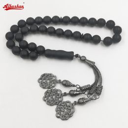 Bracelets Tasbih Men Black Matte agates stone muslim prayer beads islamic rosary 33 beads bracelets Eid Gift misbaha turkish accessories