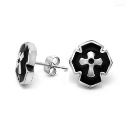 Stud Earrings 1pc Fashion Punk Titanium Steel Cross For Men Women Party Accessories Jewellery