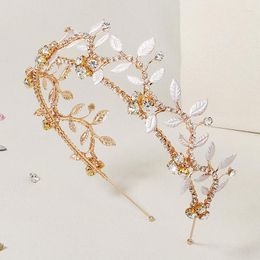 Hair Clips Bridal Accessories Crystal Rhinestones Headband Hairband Leaf Headdress Brides Women Headwear Tiara Crown Wedding Jewellery