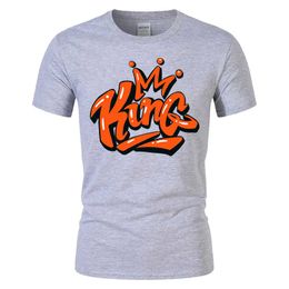Men's T-Shirts King Queen Print Tshirts For Couples Summer Colourful Short Sleeve Men and Women Leisure Tee Tops 2022 Sweet Love Street Clothes Z0522