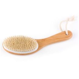 Bath Brushes Sponges Scrubbers Curved Handle Brush Can Be Hung Type Natural Bristles Bathroom Fl Body Mas Cleaning Brushes Drop D Dh9A1