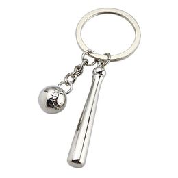 Keychains Lanyards Stainless Steel Sports Baseball Keychain Pendant Creative Metal Keyring Car Personalise Holiday Gift Drop Deliv Dhb9D