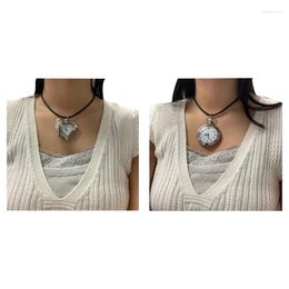 Chains Love Round Watch Aesthetic Necklace Fashion Simple Clavicle Chain Women Girls