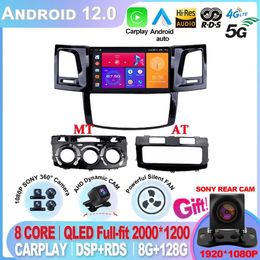 Android 12 2din Carplay Car Radio for Toyota Fortuner HILUX Revo Vigo 2007-2015 Multimedia Video Player Stereo GPS-2