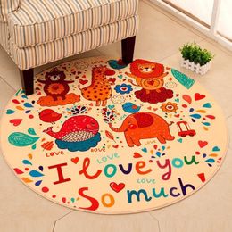 Carpets Children Room Cartoon Floor Carpet Land Pad Bedroom Crystal Down Round Decor Rug Kitchen Bathroom Non-slip