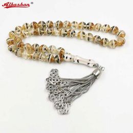 Bracelets 43Beads New Tasbih resin inside sesame and wood Prayer Beads islamic misbaha Muslim Man's bracelet Ramadan Eid gifts Rosary