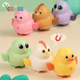 Electronic Pet Toys Cute Animals Magnetic Electronic Pets Toys Walking Chicken Game For Girls Chicks Children Link Trackless Random Road Condition 230523