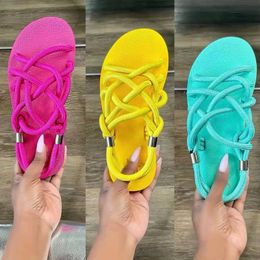 Sandals Women Summer Flat Womens Shoes Hemp Rope Set Foot Beach Outdoor All match Casual Slippers 230417