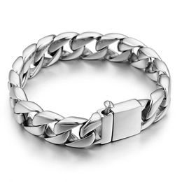 Bangle 22cm Long Link Chain Bracelet For Men High Polished Stainless Steel Hand Chain Brecelet Male Fashion Jewellery Gifts