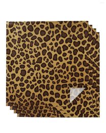 Table Napkin 4pcs Animal Skin Texture Leopard Print Square 50cm Wedding Decoration Cloth Kitchen Dinner Serving Napkins