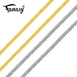 Necklaces FENASY Genuine 18K White Yellow Rose Gold Chain Cost Price Sale Pure 18K Gold Necklace for love Best Gift For women