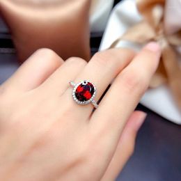 Cluster Rings Temperament Simulation Ruby Full Diamond Open Ring Female Fashion Color Gem Live Accessories For Women Man Men Woman